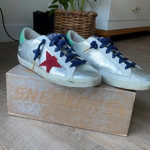 GENUINE Golden Goose Metallic Silver Super-Star Size 38